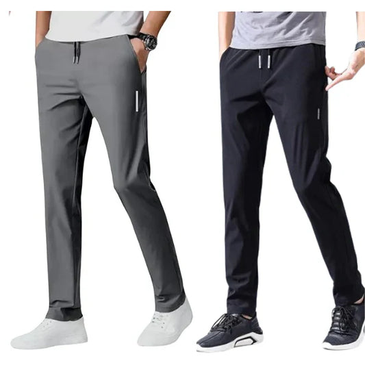 1. Combo of 2 Men's Sports Regular Fit Lycra Track Pants