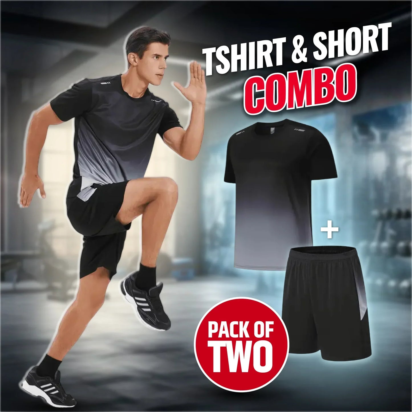 2-Piece Combo Set Men's Outdoor Sports Quick-Drying Breathable🏃♂️👕 (Get Shorts Free🔥