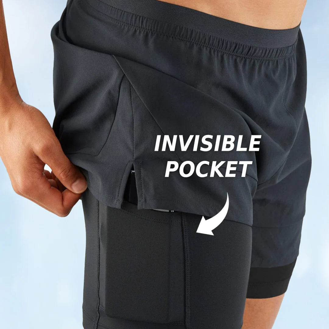 UrbanFlex™ - 2-in-1 Double Layer Shorts With Inner Pocket 🏃♂️ (Buy 1 Get 1 Free🔥)