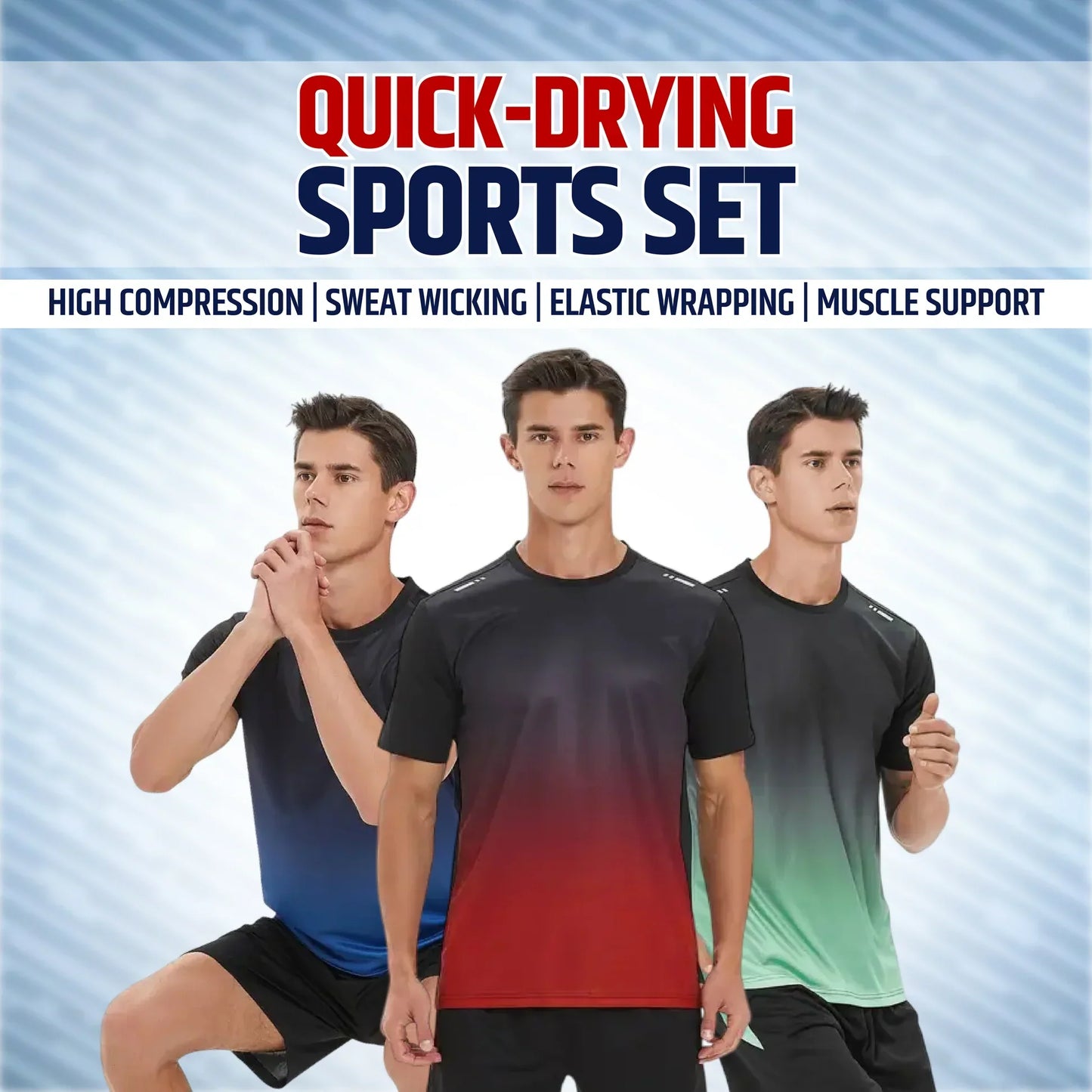 2-Piece Combo Set Men's Outdoor Sports Quick-Drying Breathable🏃‍♂️👕 (Get Shorts Free🔥